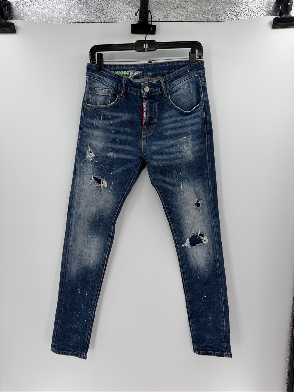 DSQUARED2 Neon Splash Ripped Cool Guy Jeans - Blue - 46 - US 30